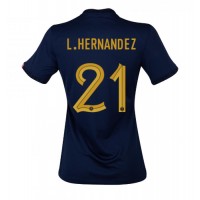 Frankrike Lucas Hernandez #21 Hemmatröja Kvinnor VM 2022 Korta ärmar
